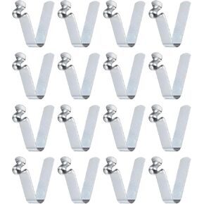 HARFINGTON 16pcs Single Button Kayak Paddle Snap Spring Clip 4x6.5x26mm 65Mn Spring Steel V-Shaped Hollow Lift Telescopic Locking Tube Pole Clips for Tent Umbrella Camping