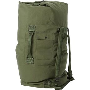 Tactical Military Style Duffle Bag, Cordura Nylon, 2 Carrying Straps, Backpack, Sea Bag, Bug Out Bag, MIL-SPEC, Made in USA (OD)