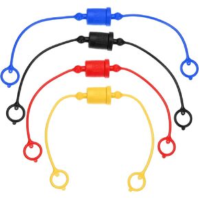 PATIKIL ISO-A 1/4 Hydraulic Coupler Male Dust Cap and Female Plug Cover, 4 Sets Hydraulic Quick Connect Coupling with Retention Ring Keeps Cap Connected to Hose