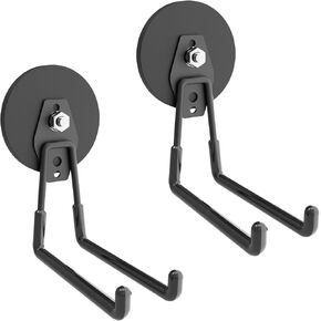 Heavy Duty Magnetic Hooks, Super Strong Garage Magnet Hooks, Magnetic Cable/Tool Holder with Anti-Slip Coating for Horse Trailer Indoor & Outdoor Hanging(4Pack)