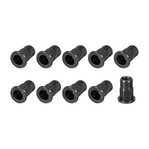 METALLIXITY Rivet Nuts (M6) 20Pcs, Carbon Steel Half Hex Threaded Insert Nuts - for Furniture Mechanical Fasteners, Black