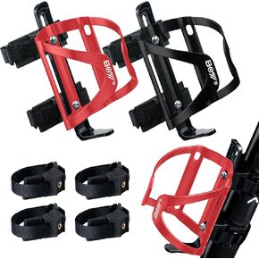 Bicycle Bottle Holder & Cup Holder Mount for Adults & Kids, with 2 Pack + No Screw + Velcro + Adjustable Strap + Aluminum Alloy + Lightweight + Portable for Mountain Bike Accessories