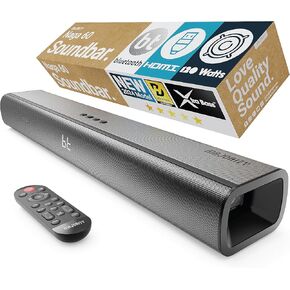 Majority Bluetooth 140W TV Soundbar, 2.1 Channel, 3D Surround Sound with Built-in Subwoofer | EQ Control, HDMI Arc, Optical, AUX, and Remote Control, Wall Mountable Naga 80
