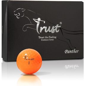 Trust Golf Ball Panther | Urethane Cover, Ultra-Soft Feel, Accurate Flight, Stopping Power, Big MAX High Energy Core, Maximum Distance & Spin Control Performance, 12 Balls, Orange