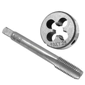1set M6 x 0.5mm HSS Tap and Die Set,Machine Thread Tap Round Die Set,Right Hand Thread, Silver