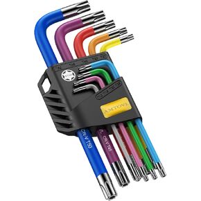 AMTOVL Hex Key Set, 9PCS Metric Allen Key Set, 1.5-10MM, Anti-Slip Long Ball End Hex Wrench Set, Color Coding Hex Key Set for Disassembling Mechanical Equipment, Vehicle, and Bicycle Repairs