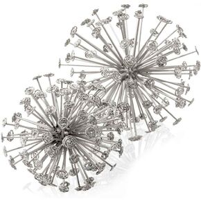 Modern Day Accents 5801 Remolino Starburst Spheres Iron, Silver, Set of 2 Table Top Decor