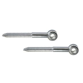 US STAINLESS 2 Pieces Stainless Steel 316 1/4" x 2" (6mm x 55mm) Lag Screw Eye Bolt Marine Grade for 1/8" Wire Rope