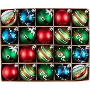 DecorbyHannah 4th of July Decorations, 20ct 60mm Patriotic Ornaments Fourth of July Decoration for Tree Red White and Blue Ornament Shatterproof Hanging Decorations for Memorial Day,Flag day,Christmas