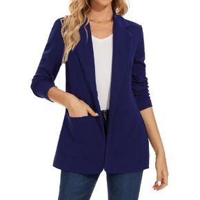 MINTLIMIT Womens Blazers Long Sleeve Button Open Front Notched Lapel Collar Darkcyan Jacket Blazer with Pockets,XL in Kuwait