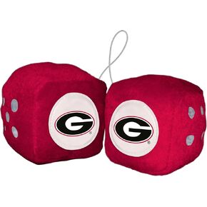 FANMATS 32010 Georgia Team Color Fuzzy Dice Décor 3" Set
