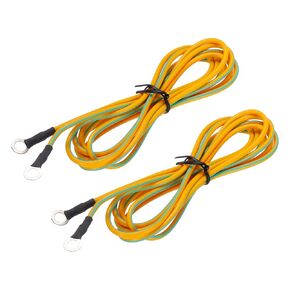 MECCANIXITY ESD Grounding Cable Cord 1.8m/71" Long Yellow Anti-Static Ground Wire Cable for Eliminate Conductor Electrostatic, Pack of 2