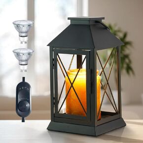 Candle Warmer Lamp,Candle Warmer Lamp with Timer,Black Lamp Candle Warmer Lantern for Jar Candle,Dimmable Candle Lamp Warmer Farmhouse Heat Lamp with 2 Bulbs,Auto Shut Off & Adjustable Brightness