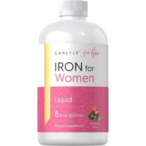 Carlyle Liquid Iron Supplement for Women | 8 fl oz Drops | Fruit Punch Flavor | Vegetarian, Non-GMO, Gluten Free