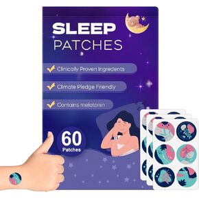 Sleep Patches, 60 Pack Upgraded Deep Sleep Patches for Adults, All Natural Deep Sleep Patches, Quick Acting Ingredients, for Men and Women, Easy to Use That Last All Night - Violet - A1