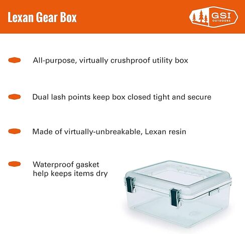 GSI Outdoors Lexan Utility Gear Box I Waterproof, All-Purpose Heavy Duty Storage Box in Saudi Arabia