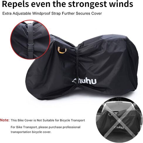 Bike Cover for 2 or 3 Bikes, Ohuhu 210D Waterproof Bicycle Covers Outdoor Storage Heavy Duty Wind Rain UV Dust Proof Bikes Outdoors Storing with Lock Hole for Mountain Road Bike in Saudi Arabia