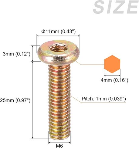 Hex Socket Head Machine Screws, (M6x16mm) 20Pcs, Carbon Steel Screws - for Machinery, Furniture, DIY in Saudi Arabia