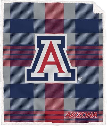 Pegasus Sports Officially Licensed NCAA Plaid Steel Royal Plush Sherpa Blanket in Kuwait
