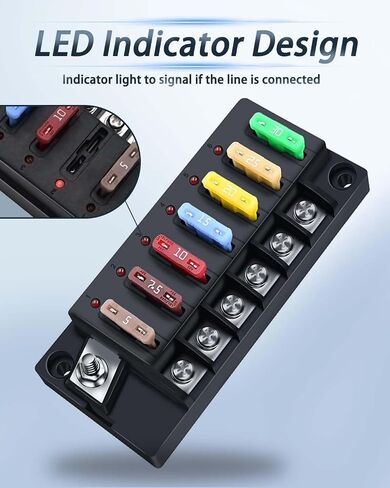 12V Fuse Block, 4 Circuits Waterproof Marine Fuse Panel Relay Box Kit with LED Indicator Damp-Proof Cover, 12 Volt Fuse Box Kit ATO Blade Fuse Block for 12V/24V Automotive Car RV Truck Boat in Saudi Arabia