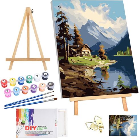 DOMROM Paint by Numbers Kit for Adults with Frame -Eagle, Animals Easy Paint by Numbers Birds Framed Canvas DIY Acrylic Painting Craft for Adults Arts and Crafts for Home Decor(12x16inch) in Saudi Arabia