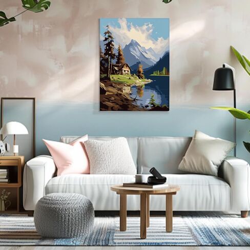 DOMROM Paint by Numbers Kit for Adults with Frame -Eagle, Animals Easy Paint by Numbers Birds Framed Canvas DIY Acrylic Painting Craft for Adults Arts and Crafts for Home Decor(12x16inch) in Saudi Arabia