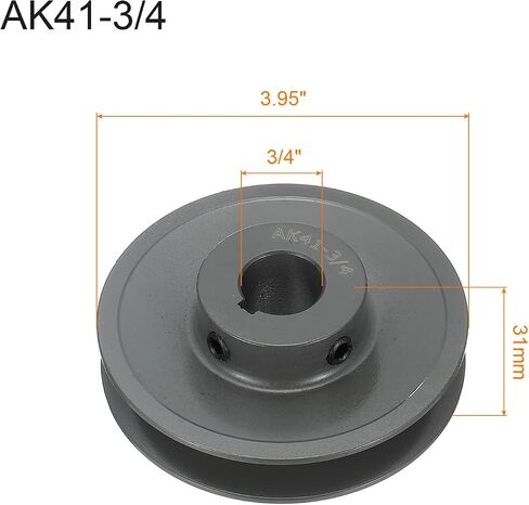 uxcell AK41-3/4 V-Belt Sheave 3/4"Bore 3.95"OD Single Groove Web Sheave Bored-to-Size Sheave, Cast Iron, Belt Section for 4L or A Belt in Saudi Arabia