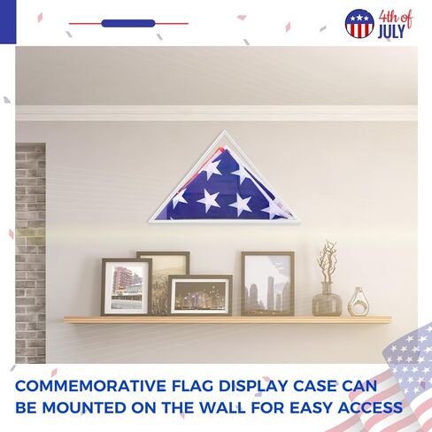 Flag Display Case for 3' x 5' American Veteran Flag, Military, Burial, Acrylic Memorial Flag Display Case Box, Triangle Flag Holder Display for Table or Wall Mounted in Saudi Arabia