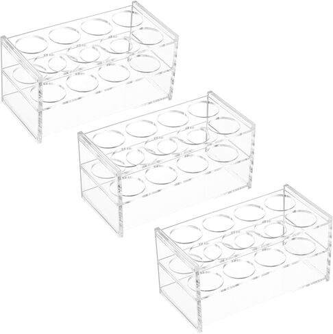 PATIKIL 8 Holes Tube Rack, 2Pcs 28mm Round Hole Acrylic Tube Holder Stand Suitable for Less Than 28mm Dia Tube for Laboratory Scientific Experiments, Clear in Saudi Arabia