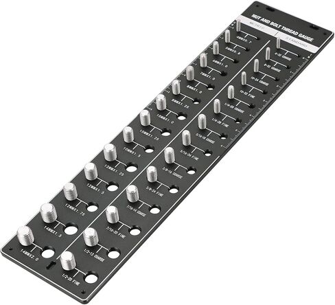 مدقق خيط صامولة ومسمار DASBET 28 مدقق خيط، حجم الخيط مدقق حجم الترباس ومقياس الخيط مع 14 مقياس قياسي و14 متري ومعرف صامولة مع مسطرة بوصة وسنتيمتر، أسود in Kuwait