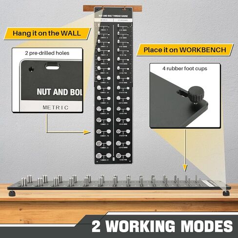 مدقق خيط صامولة ومسمار DASBET 28 مدقق خيط، حجم الخيط مدقق حجم الترباس ومقياس الخيط مع 14 مقياس قياسي و14 متري ومعرف صامولة مع مسطرة بوصة وسنتيمتر، أسود in Kuwait