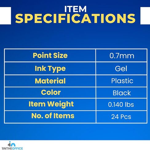 1InTheOffice Retractable Gel Pens, Rollerball, Medium Point 0.7mm, Red Ink, 12 Pack in Saudi Arabia