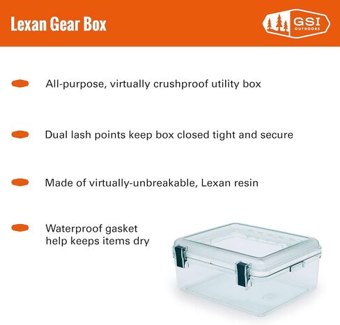 GSI Outdoors Lexan Utility Gear Box I Waterproof, All-Purpose Heavy Duty Storage Box in Saudi Arabia