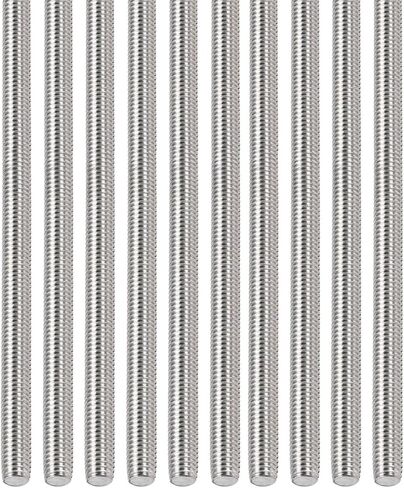 M5x0.8x100mm(DxPxL) Fully Threaded Rod - 12Pack - Good for Machinery - 304 Stainless Steel Right Hand Thread Rods Bar Studs - Silver in Saudi Arabia