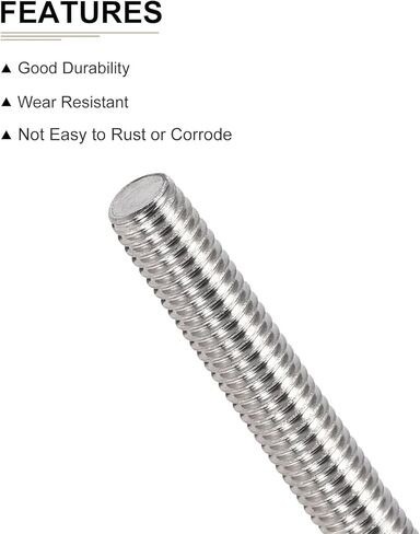 M5x0.8x100mm(DxPxL) Fully Threaded Rod - 12Pack - Good for Machinery - 304 Stainless Steel Right Hand Thread Rods Bar Studs - Silver in Saudi Arabia