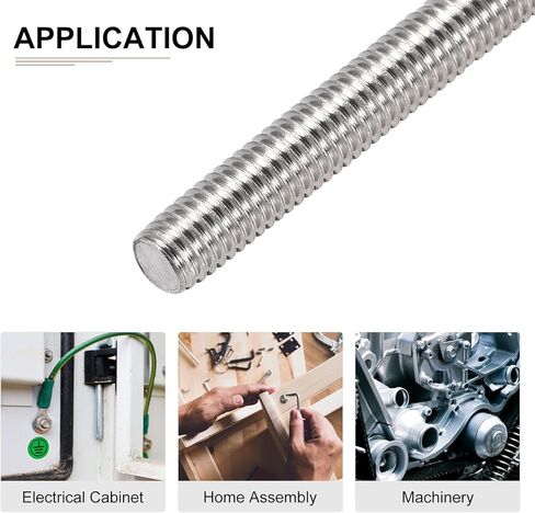 M5x0.8x100mm(DxPxL) Fully Threaded Rod - 12Pack - Good for Machinery - 304 Stainless Steel Right Hand Thread Rods Bar Studs - Silver in Saudi Arabia