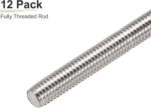 M5x0.8x100mm(DxPxL) Fully Threaded Rod - 12Pack - Good for Machinery - 304 Stainless Steel Right Hand Thread Rods Bar Studs - Silver in Saudi Arabia