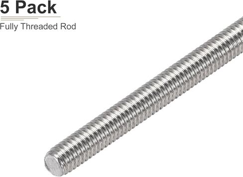 M5x0.8x100mm(DxPxL) Fully Threaded Rod - 12Pack - Good for Machinery - 304 Stainless Steel Right Hand Thread Rods Bar Studs - Silver in Saudi Arabia