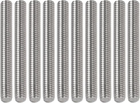 M5x0.8x100mm(DxPxL) Fully Threaded Rod - 12Pack - Good for Machinery - 304 Stainless Steel Right Hand Thread Rods Bar Studs - Silver in Saudi Arabia
