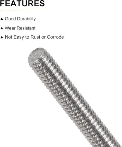 M5x0.8x100mm(DxPxL) Fully Threaded Rod - 12Pack - Good for Machinery - 304 Stainless Steel Right Hand Thread Rods Bar Studs - Silver in Saudi Arabia