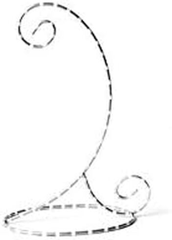 حامل زينة مزخرف بألوان كوتون، 4 بوصة طول × 5.25 بوصة عرض × 9 بوصة ارتفاع (حامل زخرفة فضي وأبيض) in Kuwait