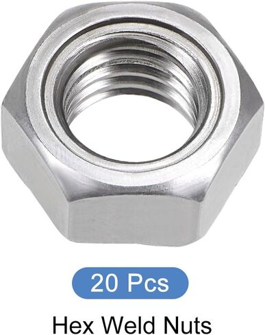 Hex Weld Nuts Steel (1/4-20 Thread Size) 4Pcs, Carbon Steel Hexagonal Nuts - for Machinery Industry, Home Furniture Repair in Kuwait