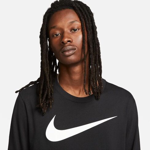 Nike Sportswear Men's Long-Sleeve T-Shirt (US, Alpha, X-Large, Regular, Regular, White/Orange) in Saudi Arabia