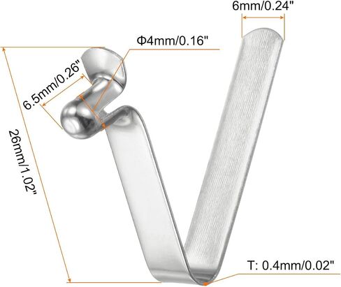 HARFINGTON 16pcs Single Button Kayak Paddle Snap Spring Clip 4x6.5x26mm 65Mn Spring Steel V-Shaped Hollow Lift Telescopic Locking Tube Pole Clips for Tent Umbrella Camping in Saudi Arabia