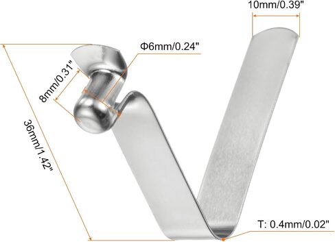 HARFINGTON 16pcs Single Button Kayak Paddle Snap Spring Clip 4x6.5x26mm 65Mn Spring Steel V-Shaped Hollow Lift Telescopic Locking Tube Pole Clips for Tent Umbrella Camping in Saudi Arabia
