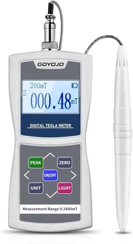 جهاز قياس غاوس رقمي محمول باليد 0-2400mT مع مسبار معدني عالي الدقة لاختبار المجال المغناطيسي للسطح تسجيل تلقائي/يدوي للبيانات يتمتع بدقة وظيفة N/S ±5% in Kuwait