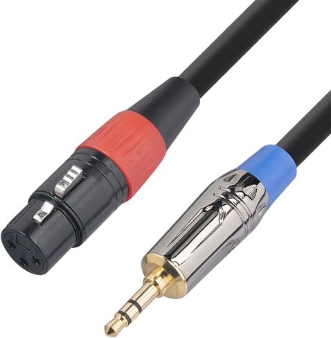 XLR to 3.5mm Cable Balanced 1ft Gold-Plated XLR Female to 1/8 TRS Microphones Audio Cable-30cm in Saudi Arabia