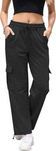 بنطال رياضي للسيدات من SILKWORLD مع جيوب، بنطال رياضي كاجوال للركض لخريف وشتاء in Kuwait