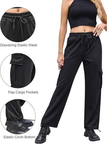 بنطال رياضي للسيدات من SILKWORLD مع جيوب، بنطال رياضي كاجوال للركض لخريف وشتاء in Kuwait