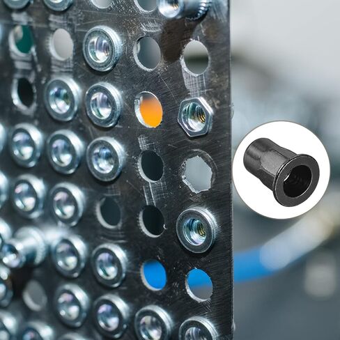 METALLIXITY Rivet Nuts (M6) 20Pcs, Carbon Steel Half Hex Threaded Insert Nuts - for Furniture Mechanical Fasteners, Black in Saudi Arabia